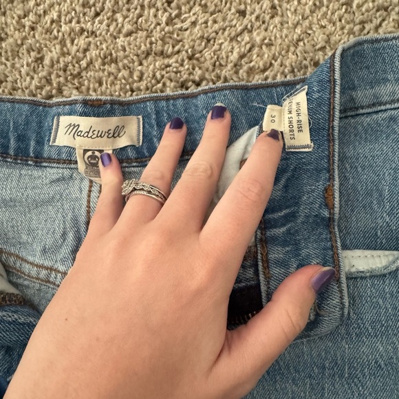 Set Lot Bundle Of Madewell Blue Jean denim Shorts Womens Size 30 Dark/light Wash - Picture 3 of 4
